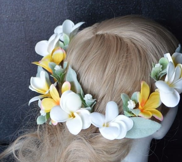 bonheurvient プルメリア髪飾り【ウェディング／フラダンス】